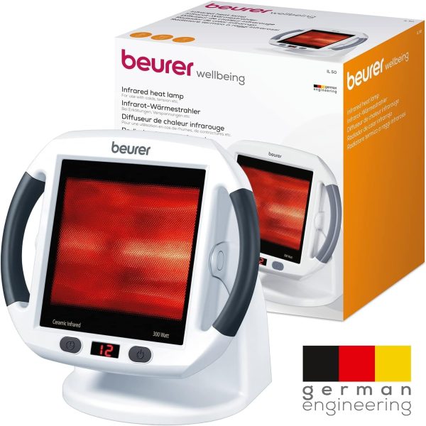 Beurer IL50 Infrared Heat Lamp Heated Red Light Therapy Lamp for Body, - Image 8