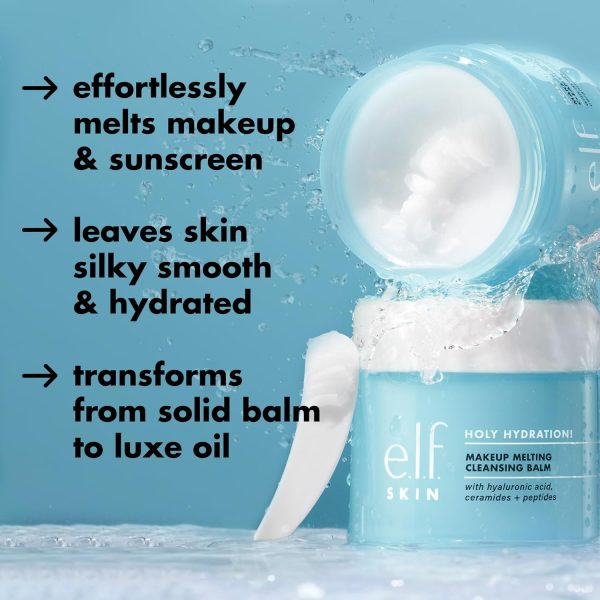 e.l.f. SKIN Holy Hydration! Makeup Melting Cleansing Balm, Face Cleanser & - Image 4