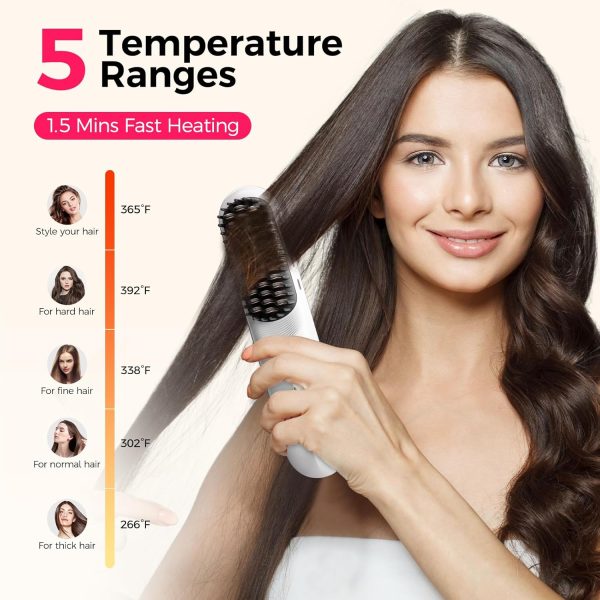 FRANO Cordless Hair Straightener Brush - Portable Straightening Brush for - Image 7