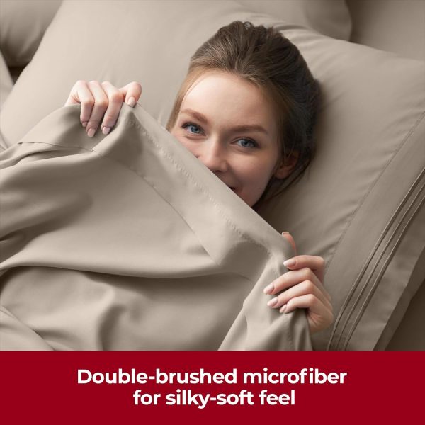 Mellanni Extra Deep Queen Sheets - 4 PC Iconic Collection Bedding Sheets & - Image 7