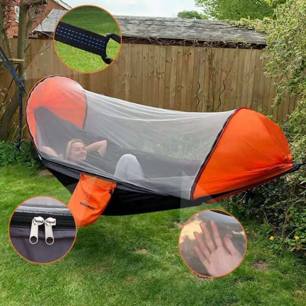 Outerman Camping Hammock with Mosquito Net, Portable Single Hammock with - Image 7