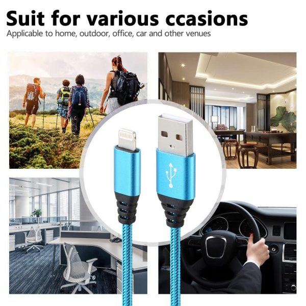 iPhone Charger 5Pack 10FT Lightning Cable Nylon Braided USB Cables Fast - Image 7
