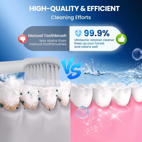 Ultrasonic Retainer Cleaner, 45kHz Retainer Cleaner Machine with 4 Modes - Image 2