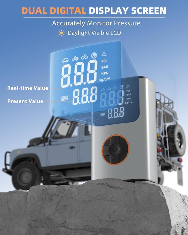 Tire Inflator Portable Air Compressor, Bike Pump, 150PSI Air Pump for Car - Image 4