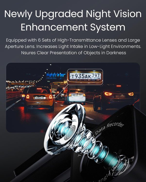 Dash Cam 4K Front, Built-in WiFi GPS Dash Camera for Cars, 3.2" IPS Screen - Image 3