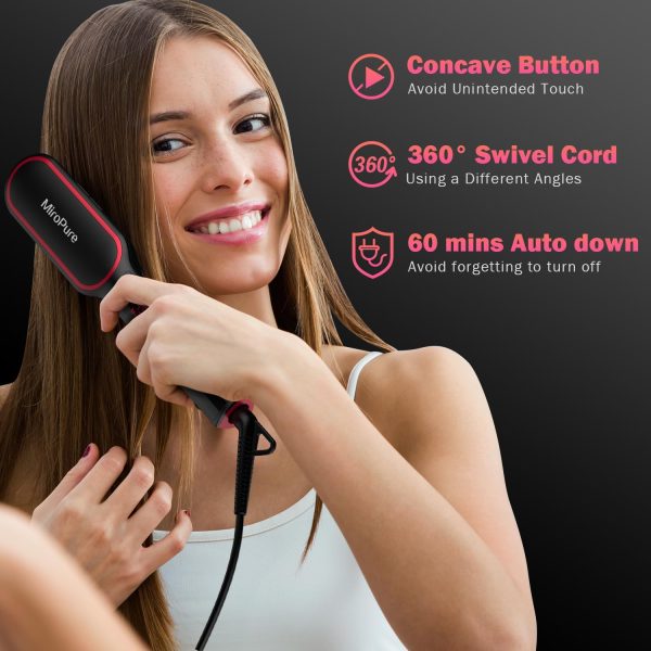 MiroPure Hair Straightener Brush with 13 Temp Settings, Ring Straightening - Image 8