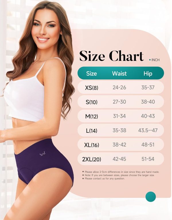 Women's Period Underwear Heavy Flow, High Absorbency Cotton Panties - Image 5