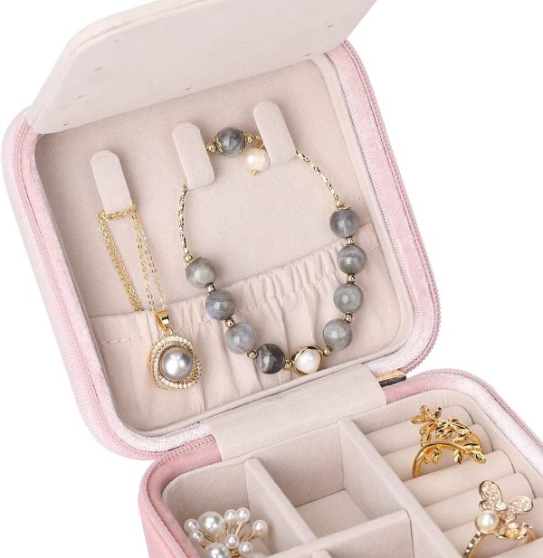 Vlando Small Travel Jewelry Box Organizer Display Case for Rings Earrings - Image 7