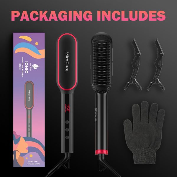 MiroPure Hair Straightener Brush with 13 Temp Settings, Ring Straightening - Image 7