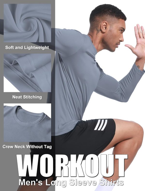 OYGSieg 6 Pack Long Sleeve Shirts for Men Moisture Wicking UPF SPF Sun - Image 4