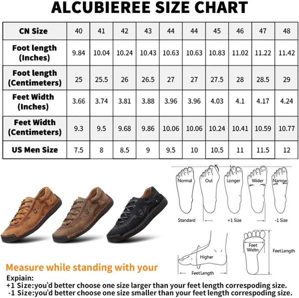 alcubieree Mens Leather Casual Shoes Comfortable Fashion Sneakers Loafers - Image 8