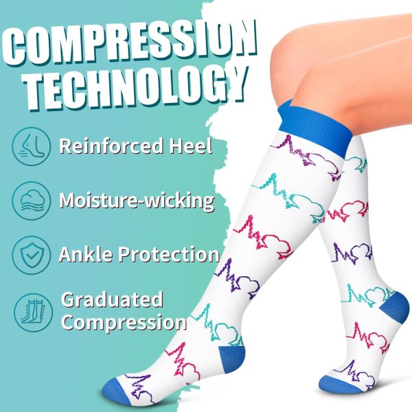 Laite Hebe Compression Socks for Women & Men Circulation(6 pairs)-Graduated - Image 6