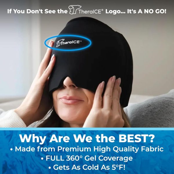 TheraICE Migraine Relief Cap, Soothing Headache Hat Ice Pack Mask, Face - Image 6