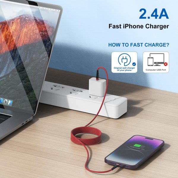 CyvenSmart (3 Pack) Long iPhone Charger 10 Ft for [Apple MFi Certified], 10 - Image 5