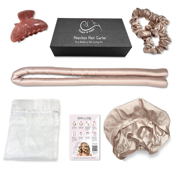 Sleep ‘N Curl - 100% Pure Mulberry Silk - Heatless Hair Curler KIT with - Image 5
