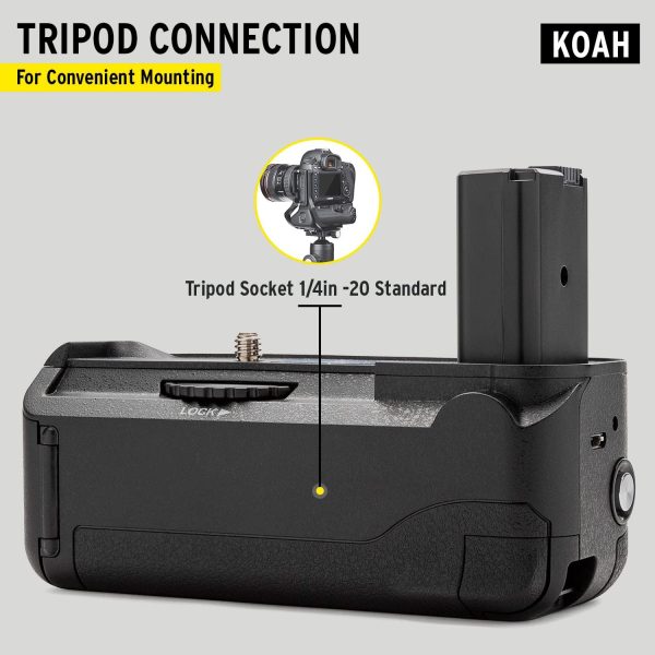 KOAH Battery Grip for Sony A6500 SLR Digital Camera for Extended Power and - Image 7