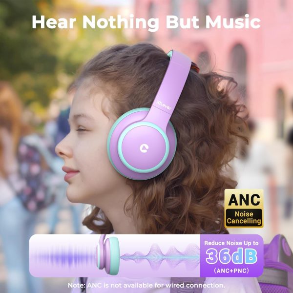 iClever BTH26 Active Noise Cancelling Headphones for Kids, 60H Play Time, - Image 2