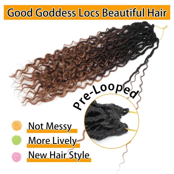 24 Inch 8 Packs Goddess Locs Crochet Hair Natural Looking, Bohemian River - Image 4