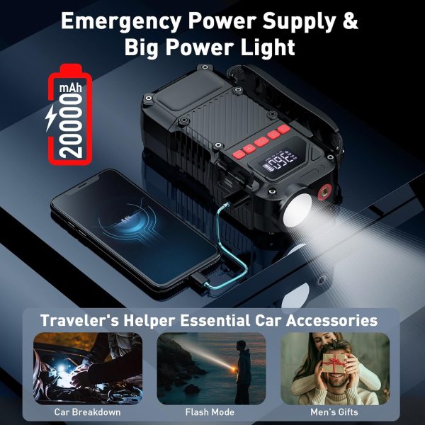 Tire Inflator Portable Air Compressor - 20000mAh Portable Air Pump, 150 PSI - Image 5