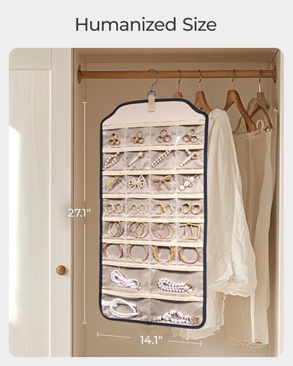 BAGSMART Earring Holder Organizer, Hanging Jewelry Organizer 56 Pocket - Image 5