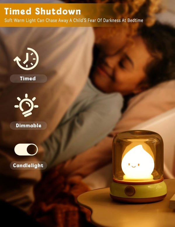 Cute Chibi Flame Lamp,Cozy Lights Mimics Flickering Flame Effect Amber - Image 4