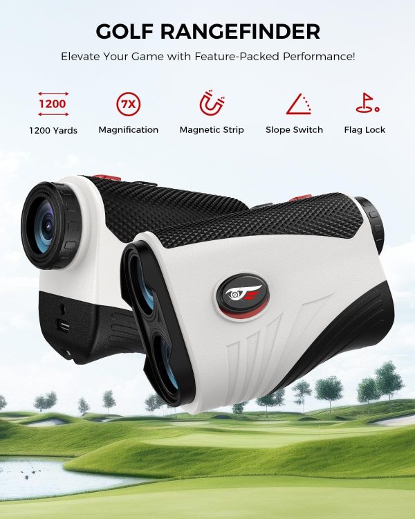 Golf Rangefinder with Slope - 1200 Yards Laser Range Finder with Flag Pole - Image 2