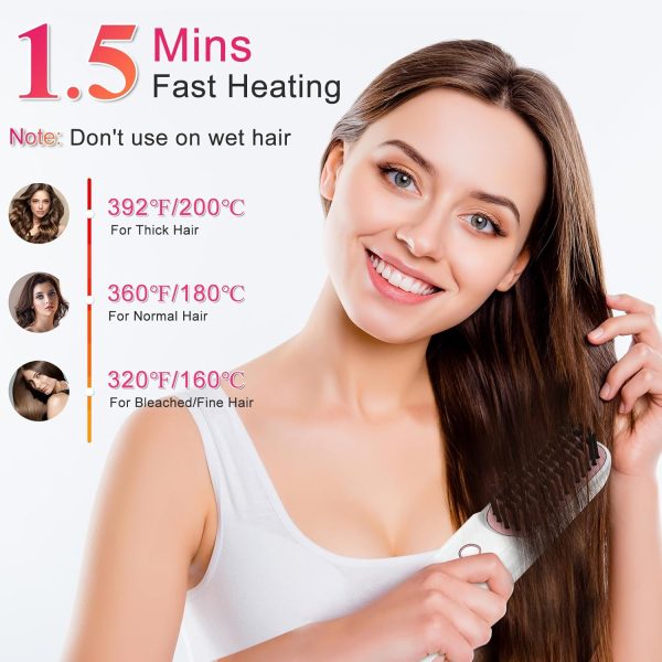 Cordless Hair Straightener Brush, Portable Straightening Brush for Travel, - Image 4