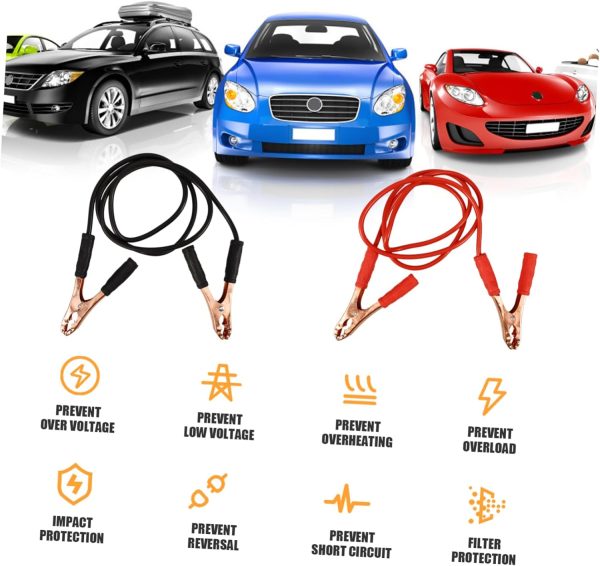 2pcs Car Hitch Jumper Cables with Battery Clips Battery Jumper Cables Car - Image 7