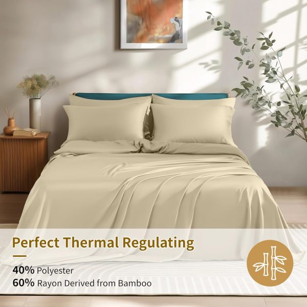 Shilucheng 6 Piece Queen Sheet Sets, Cooling Sheets, Blend Rayon Derived - Image 2