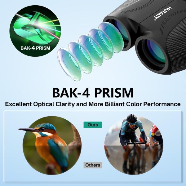 HUTACT 12x25 Binoculars for Adults and Kids, Compact Binoculars with Bright - Image 2