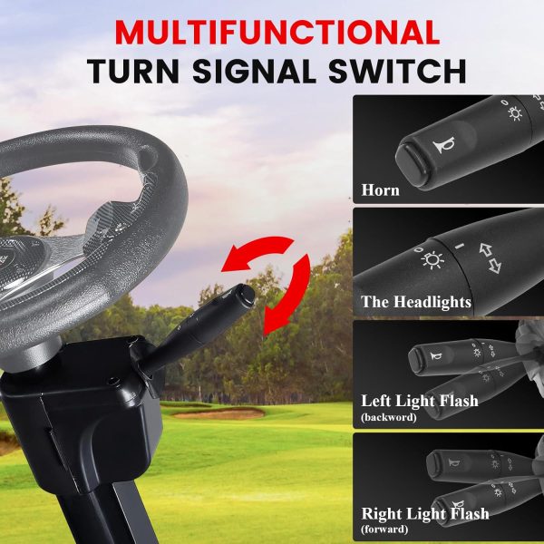 Golf Cart Turn Signal Kit with Brake Pad, Horn, Blinker Switch, 9-pin Plugs - Image 4