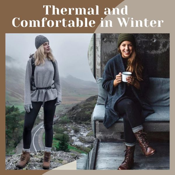 CAMPSNAIL Fleece Lined Leggings Women - Thick Soft High Waisted Black Tummy - Image 4