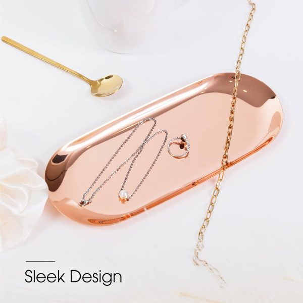 Rose Gold Jewelry Tray | 9 Inch Long Decorative Vanity or Bathroom Tray | - Image 7