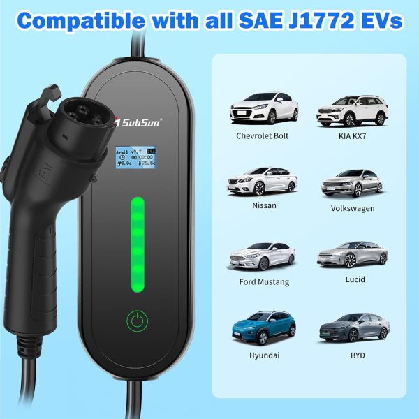 Level 1& Level 2 EV Charger for SEA J1772 EVs, 16Amp 110-240V,17ft Cable, - Image 7