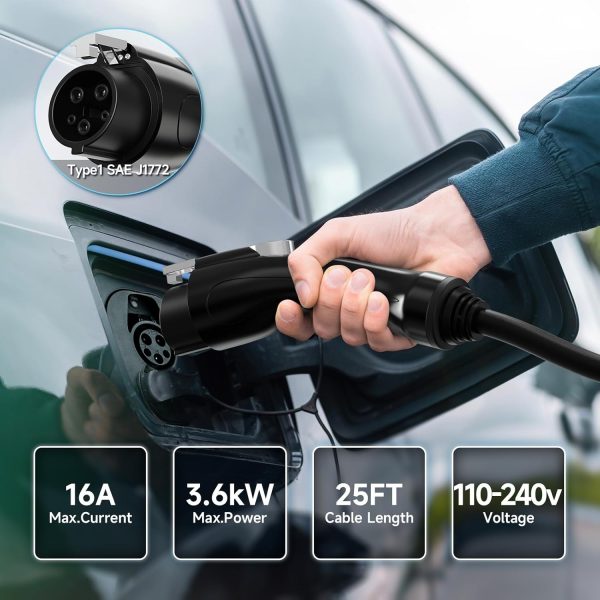 Level 1 EV Charger, Electric Vehicle Charger Level 1, 16Amp, 25ft Extension - Image 7