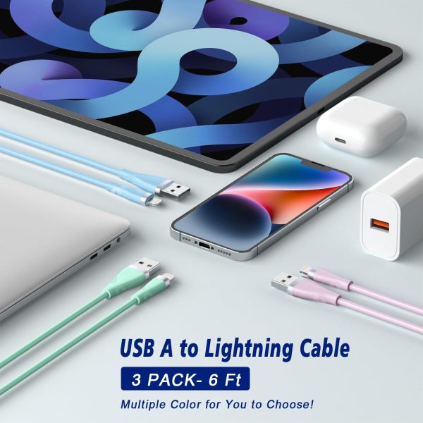 iPhone Charger 3Pack 6FT [Apple MFi Certified] iPhone Charger Cord USB to - Image 2