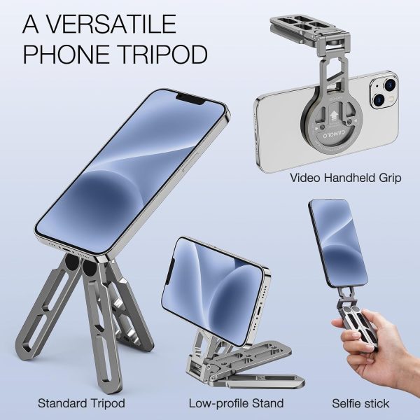 Magnetic Pocket Phone Tripod Foldable Compatible with Magsafe for iPhone - Image 5