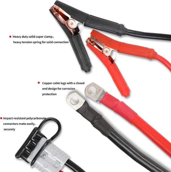 FIERYRED 1 Gauge 30 FT Quick Connect Jumper Cables, 1500A Heavy Duty - Image 4