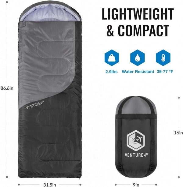 VENTURE 4TH Backpacking Sleeping Bag – XXL, Double and Single Sizes - - Image 2