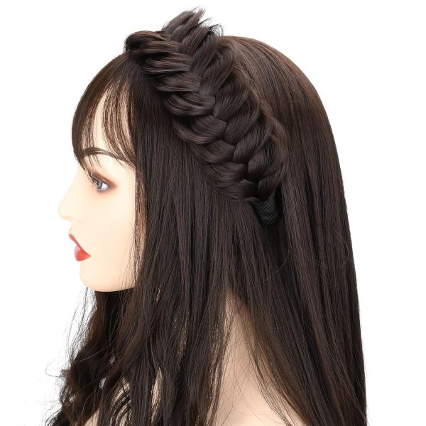 DIGUAN Wide Messy Braided Headband With Teeth Synthetic Hair Plaited - Image 6