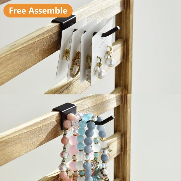 Ikee Design Free Assemble Wooden Jewelry Display Rack with 20 Removable - Image 3
