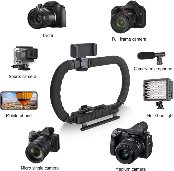 3-Shoe DSLR/Mirrorless/Action Camera Camcorder Phone Stabilizer Expansion - Image 6