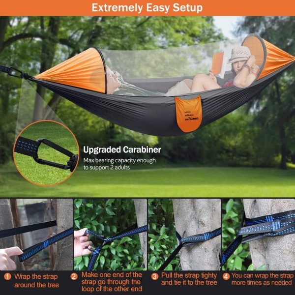 Outerman Camping Hammock with Mosquito Net, Portable Single Hammock with - Image 4