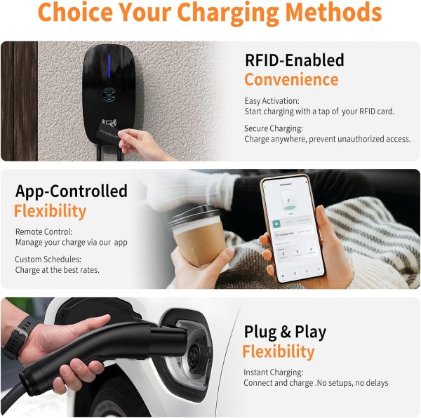 Level 2 EV Charger J1772 Charger, 48 amp Electric Car Charger with APP and - Image 4