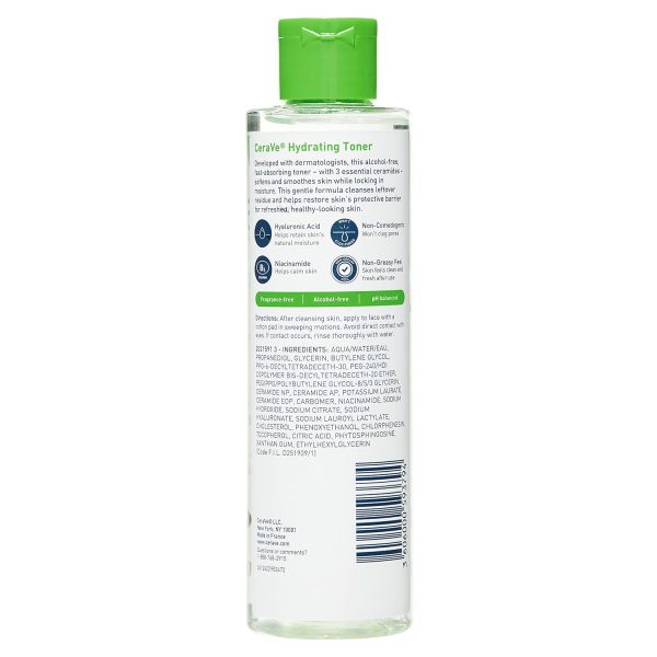 CeraVe Hydrating Toner for Face Non-Alcoholic with Hyaluronic Acid, - Image 2