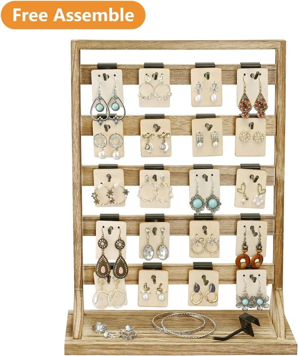 Ikee Design Free Assemble Wooden Jewelry Display Rack with 20 Removable - Image 5