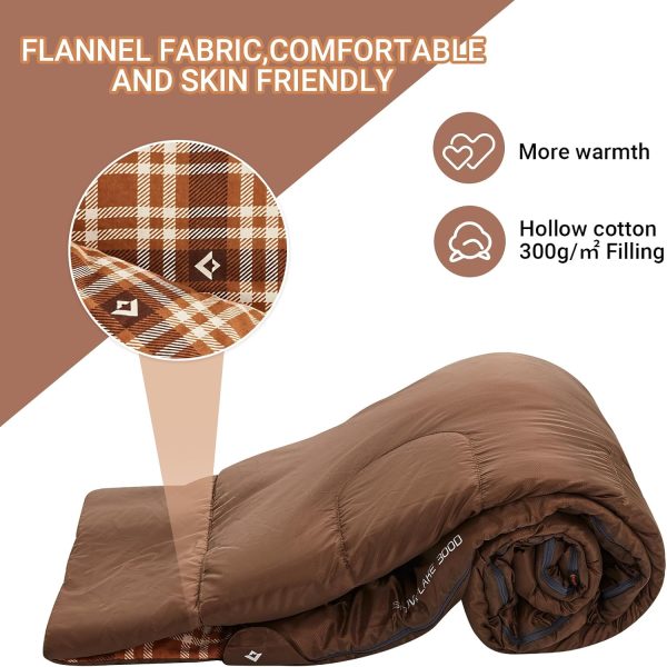 KingCamp Queen Size 2 Person Double Sleeping Bags with Pillows for Adults, - Image 6