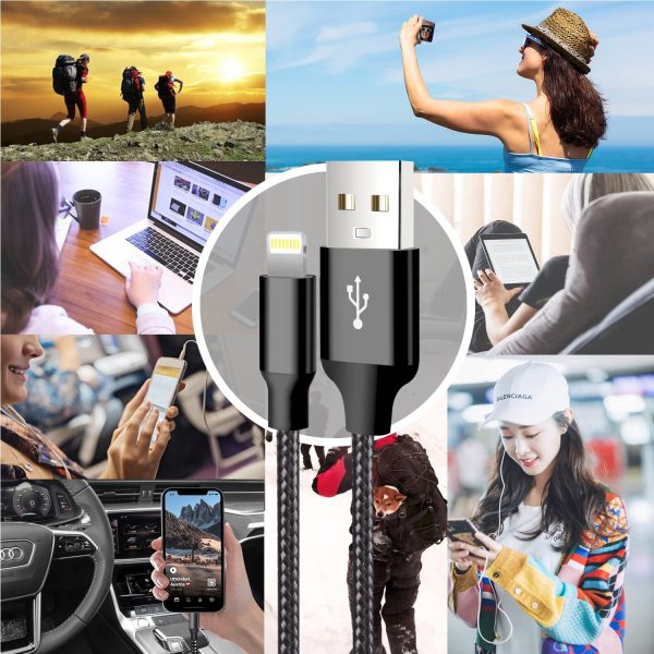 iPhone Charger, 5 Pack 3/3/6/6/10FT Apple MFi Certified USB Lightning Cable - Image 7