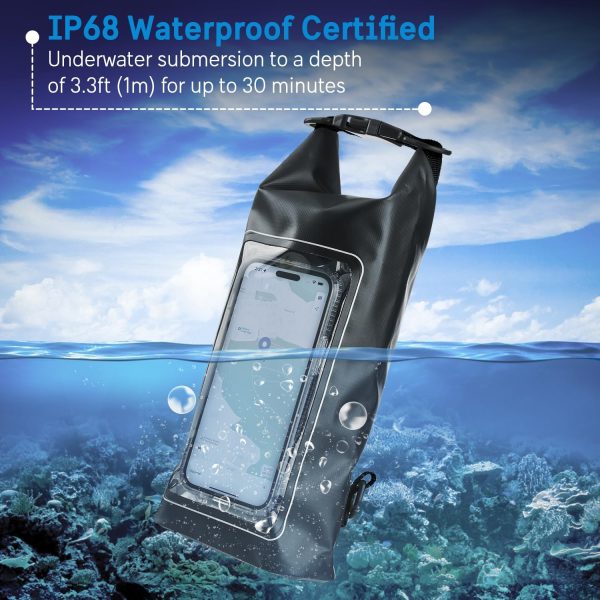 Pelican Marine IP68 Waterproof Dry Bag 2L - Roll Top Waterproof Backpack w/ - Image 2