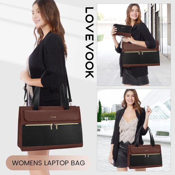LOVEVOOK Laptop Bag for Women 15.6 Inch Laptop Tote Work Bag Professional - Image 2